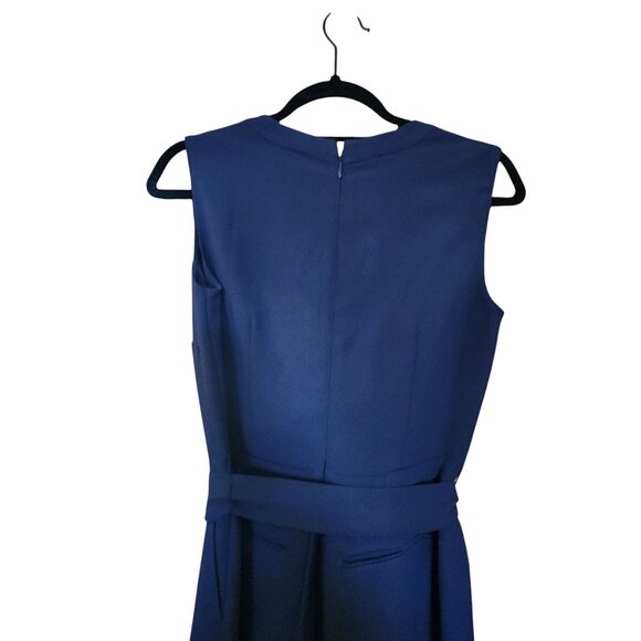 Ann Taylor Split Neck Sleeveless Tie Waist Jumpsuit Womens Size 4 Petite - Picture 8 of 10